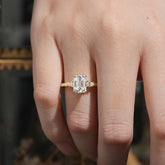 Vintage - Style Emerald Cut Moissanite Ring